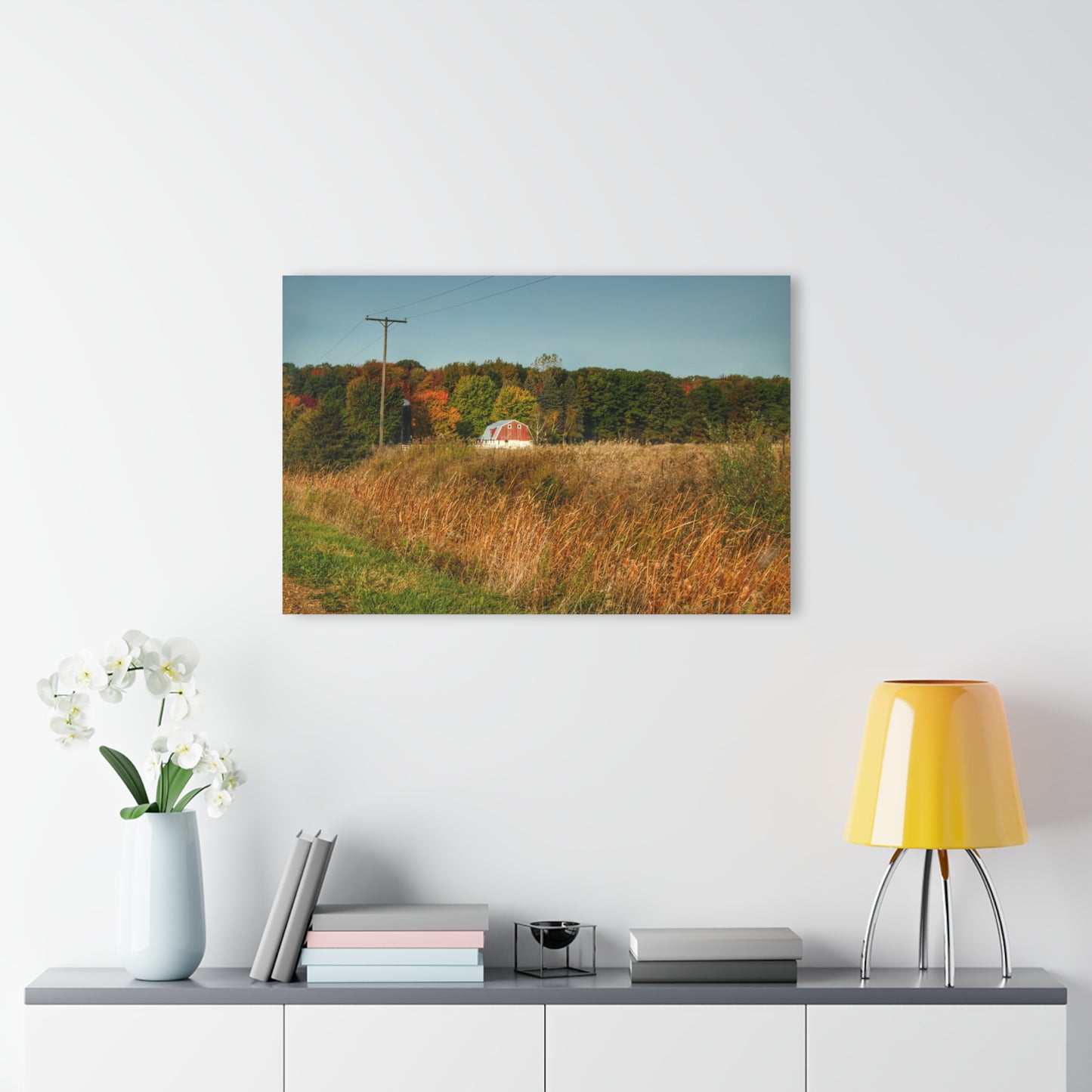 U R There Photography Murphy Lake Road Hidden Red Rustic Farmhouse Acrylic Wall Print
