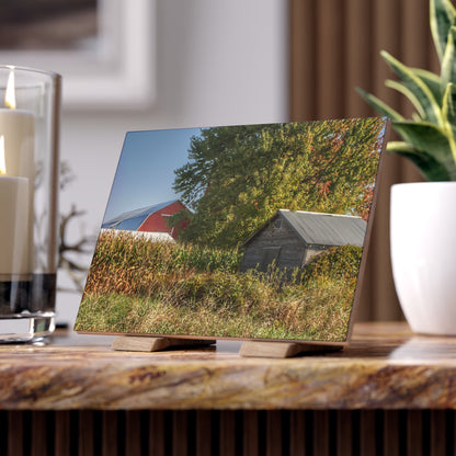 U R There Photography Barnes Road Hidden Red and Little Grey Rustic Farmhouse Decorative Ceramic Tile