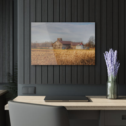 U R There Photography North Center Road Grey Rustic Farmhouse Acrylic Wall Print
