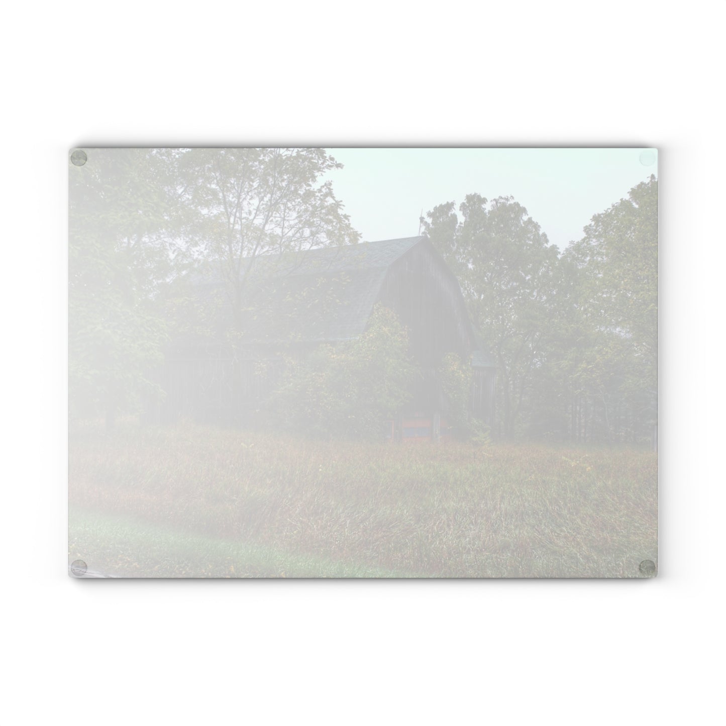 U R There Photography Metamora Road Grey Rustic Farmhouse Tempered-Glass Cutting Board
