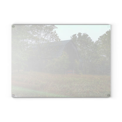 U R There Photography Metamora Road Grey Rustic Farmhouse Tempered-Glass Cutting Board