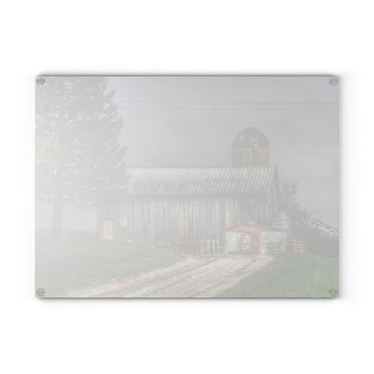 U R There Photography North Lake Road Grey Rustic Farmhouse Tempered-Glass Cutting Board