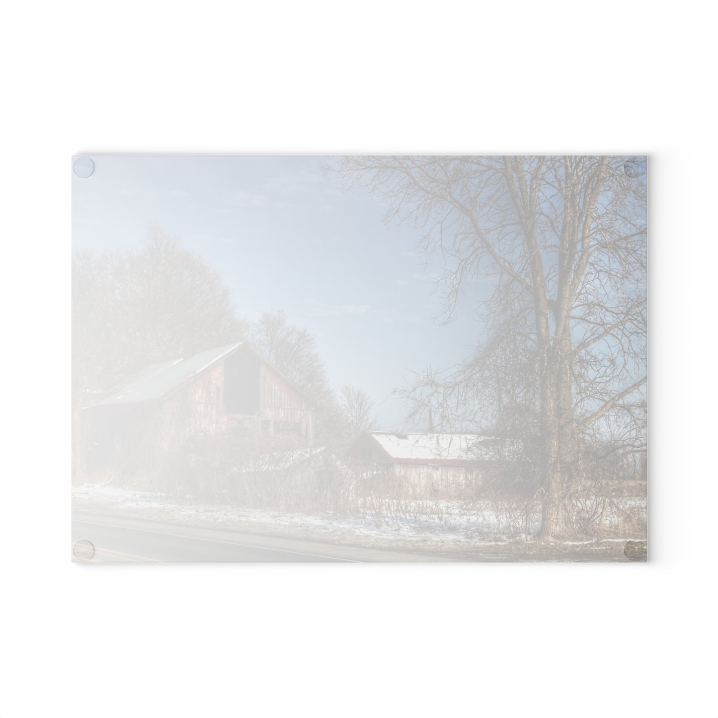 U R There Photography Almont Van Dyke Red I Rustic Farmhouse Tempered-Glass Cutting Board