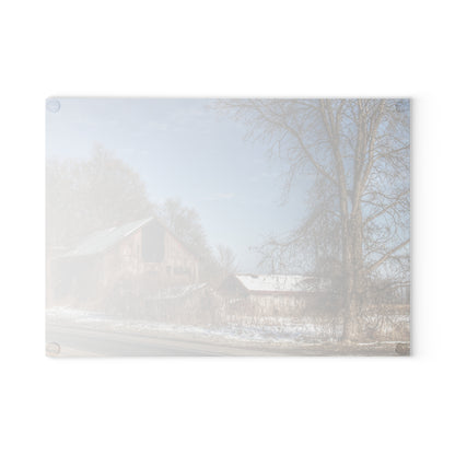 U R There Photography Almont Van Dyke Red I Rustic Farmhouse Tempered-Glass Cutting Board