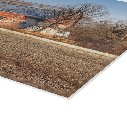 U R There Photography Indian Trail Rusted Reds I Rustic Farmhouse Tempered-Glass Cutting Board