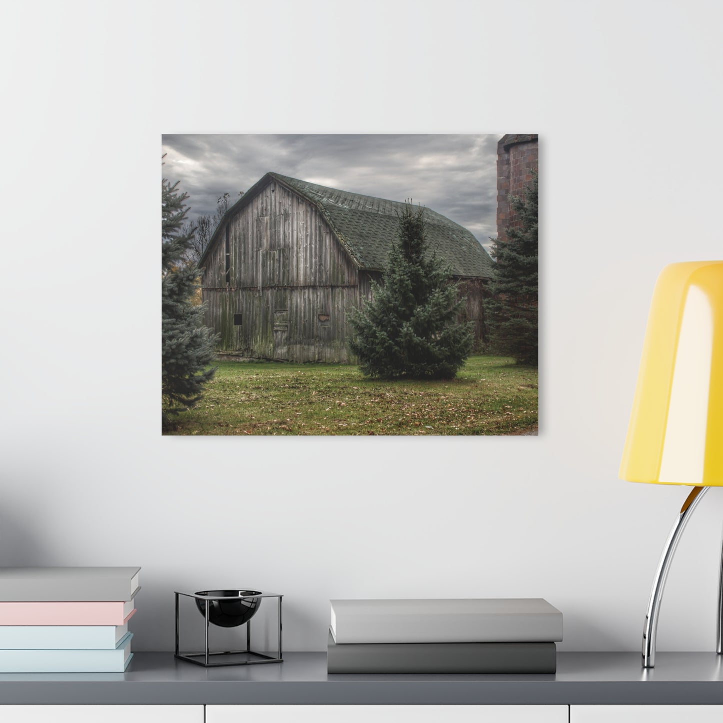 U R There Photography Pero Lake Road Grey I Rustic Farmhouse Acrylic Wall Print
