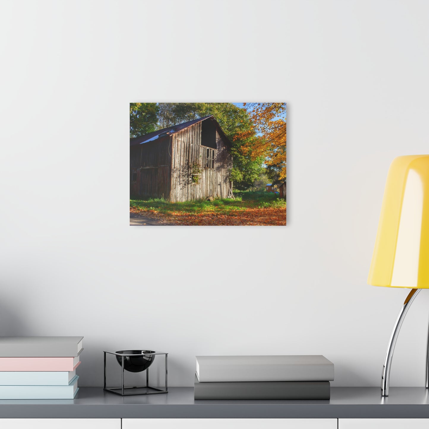 U R There Photography Shoemaker Road Hidden Grey Rustic Farmhouse Acrylic Wall Print