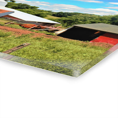 U R There Photography McKeen Lake Road Reds II Rustic Farmhouse Acrylic Wall Print