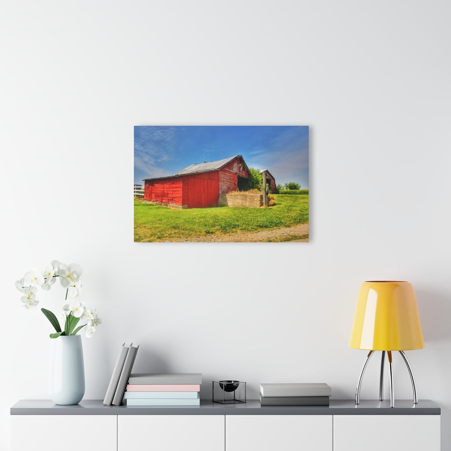 U R There Photography Marlette Road Saltbox Red Rustic Farmhouse Acrylic Wall Print