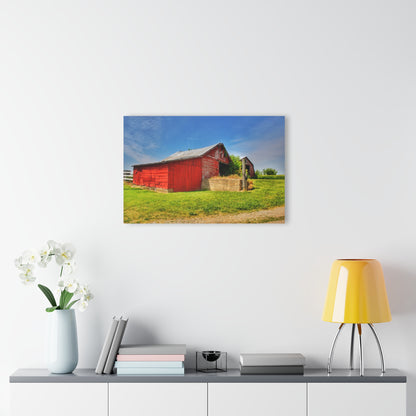 U R There Photography Marlette Road Saltbox Red Rustic Farmhouse Acrylic Wall Print