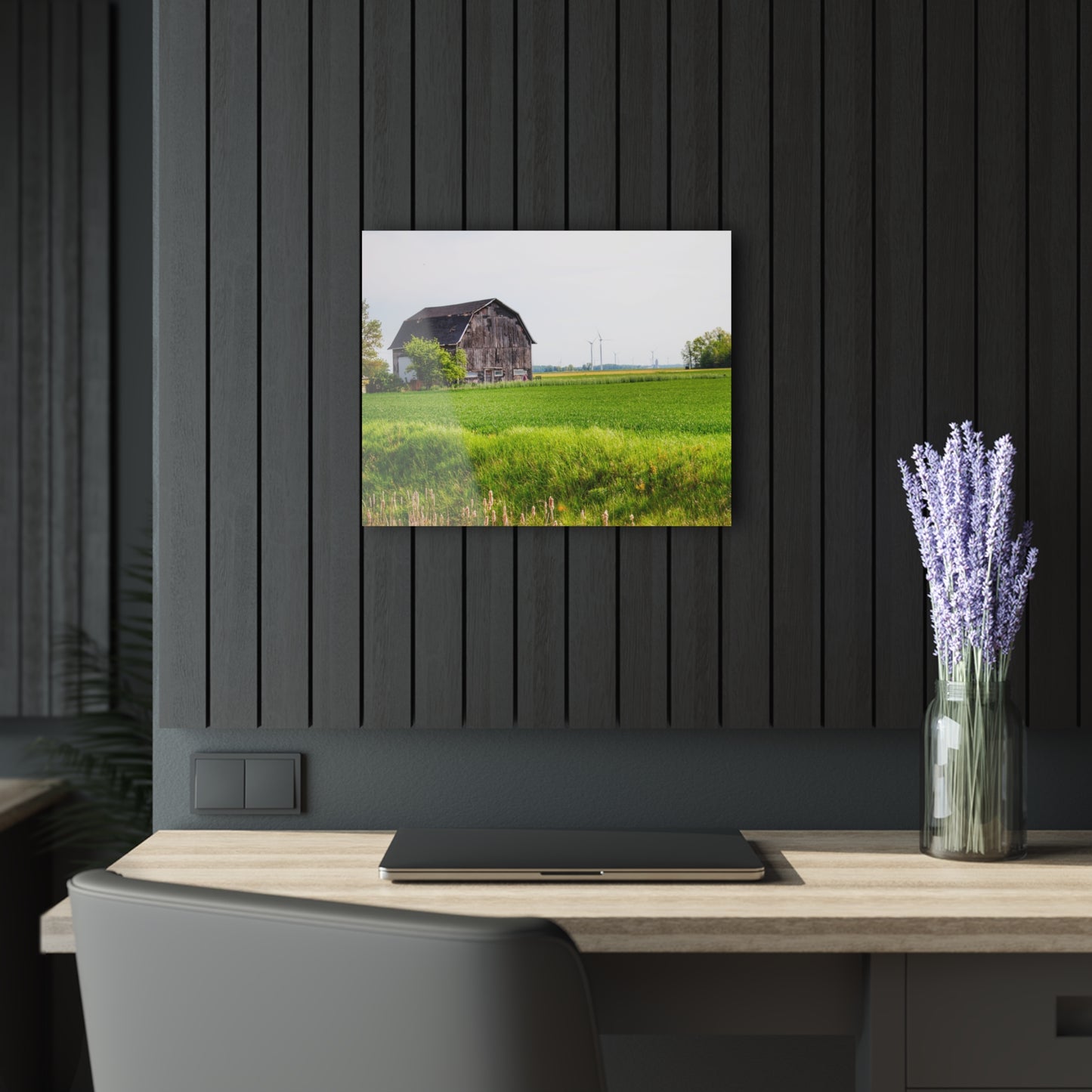 U R There Photography North Graf Road Old Grey Rustic Farmhouse Acrylic Wall Print