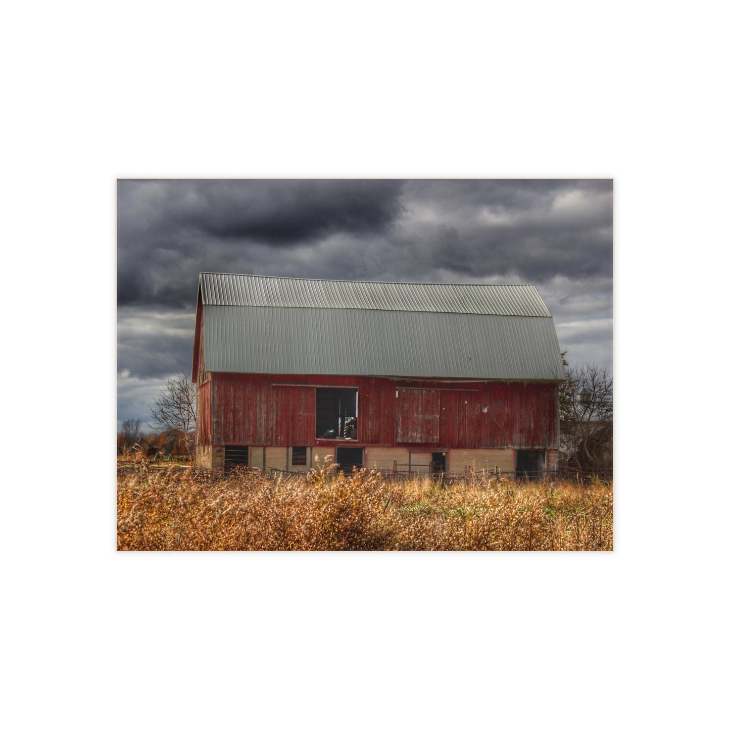 U R There Photography Booth Road Cow Barn I Rustic Farmhouse Decorative Ceramic Tile