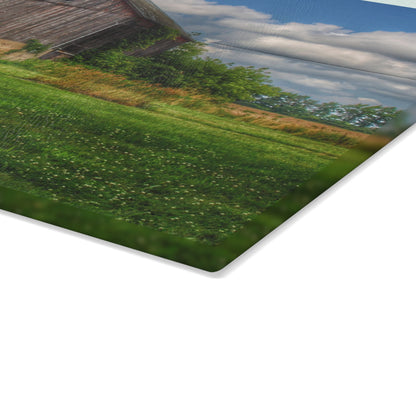U R There Photography Bohms Road Grey II Rustic Farmhouse Tempered-Glass Cutting Board
