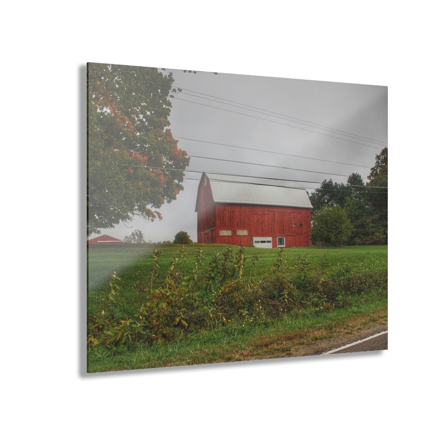U R There Photography Bronson Lake Road Red Rustic Farmhouse Acrylic Wall Print