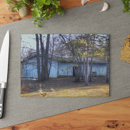 U R There Photography Hickory Lane Grey Rustic Farmhouse Tempered-Glass Cutting Board