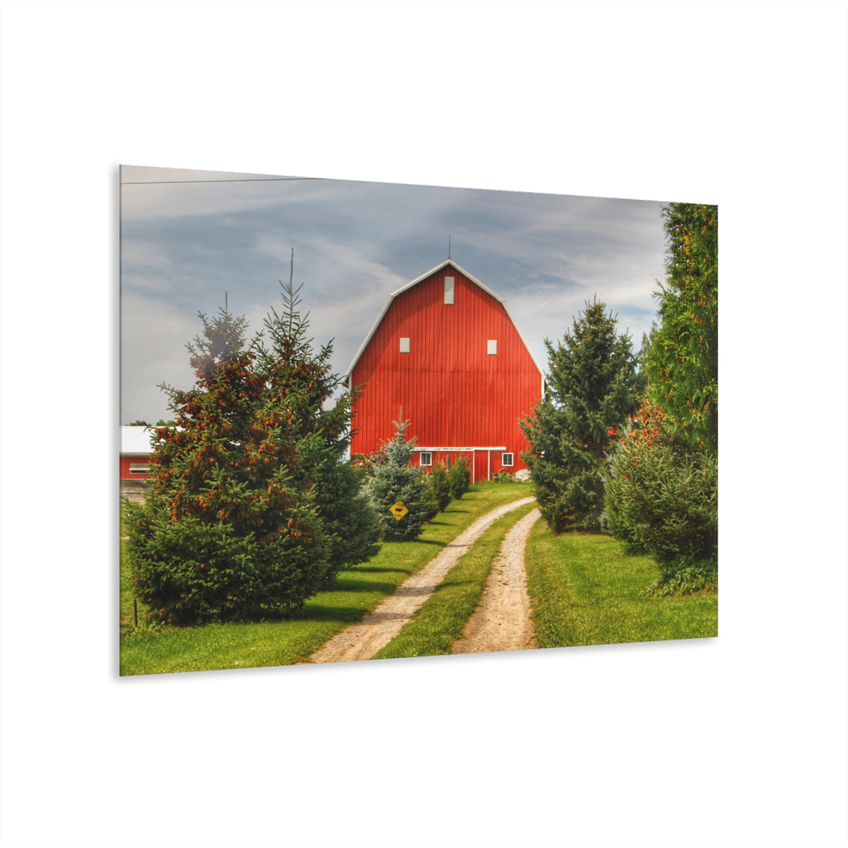 Brown City Road Pine Red Rustic Farmhouse Acrylic Wall Print