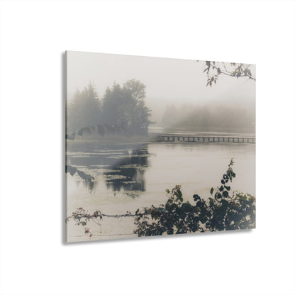 U R There Photography Bridge in Fog Rustic Farmhouse Acrylic Wall Print