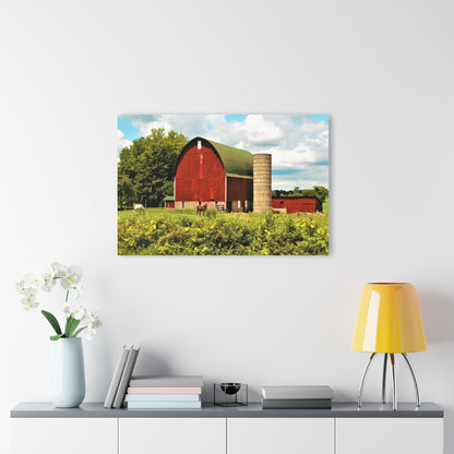 U R There Photography Elmwood Road Red and Horses Rustic Farmhouse Acrylic Wall Print
