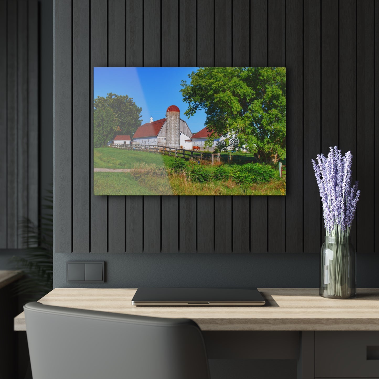 U R There Photography Vienna Roadside White Rustic Farmhouse Acrylic Wall Print