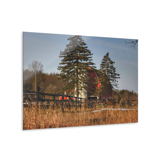 U R There Photography Blood Road Red I Rustic Farmhouse Acrylic Wall Print