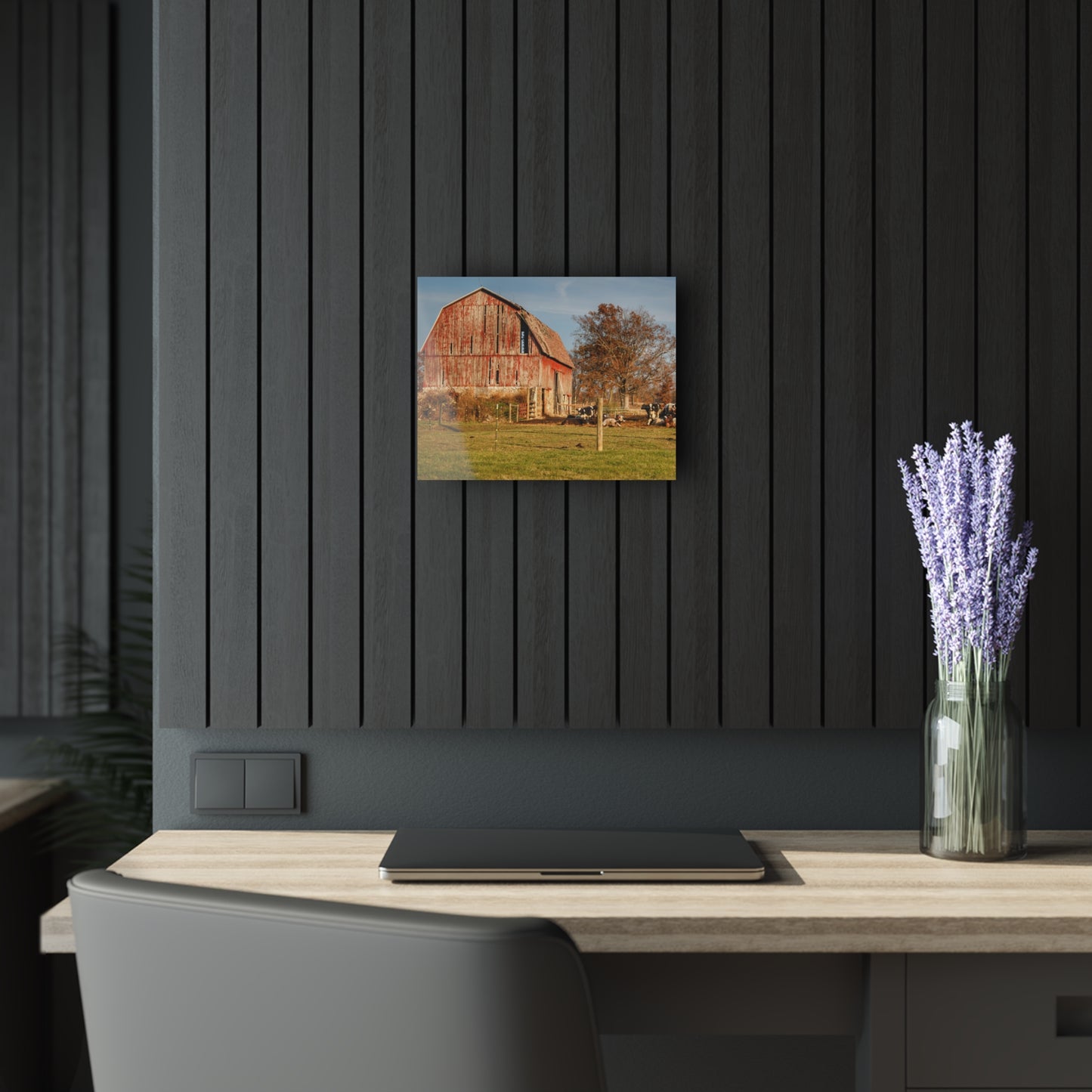 U R There Photography Marathon Road Red Rustic Farmhouse Acrylic Wall Print