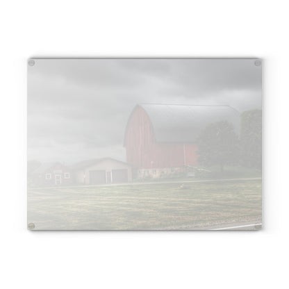 U R There Photography M-24 Country Bench Barn Rustic Farmhouse Tempered-Glass Cutting Board