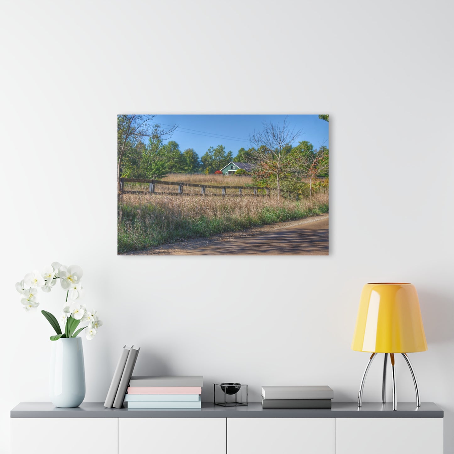 U R There Photography Oakwood Road Hidden Green Rustic Farmhouse Acrylic Wall Print