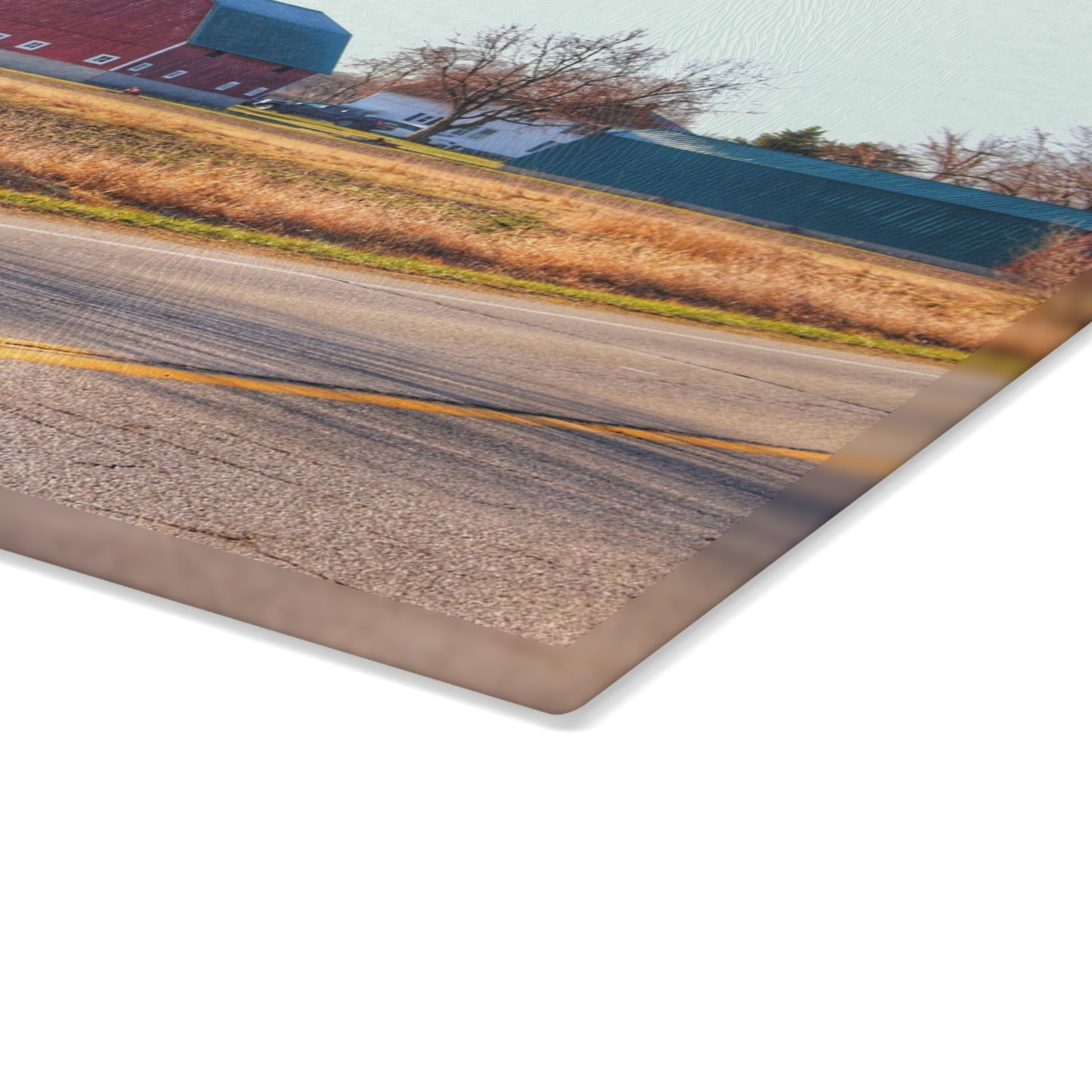 U R There Photography Baldwin Barn Brothers II Rustic Farmhouse Tempered-Glass Cutting Board