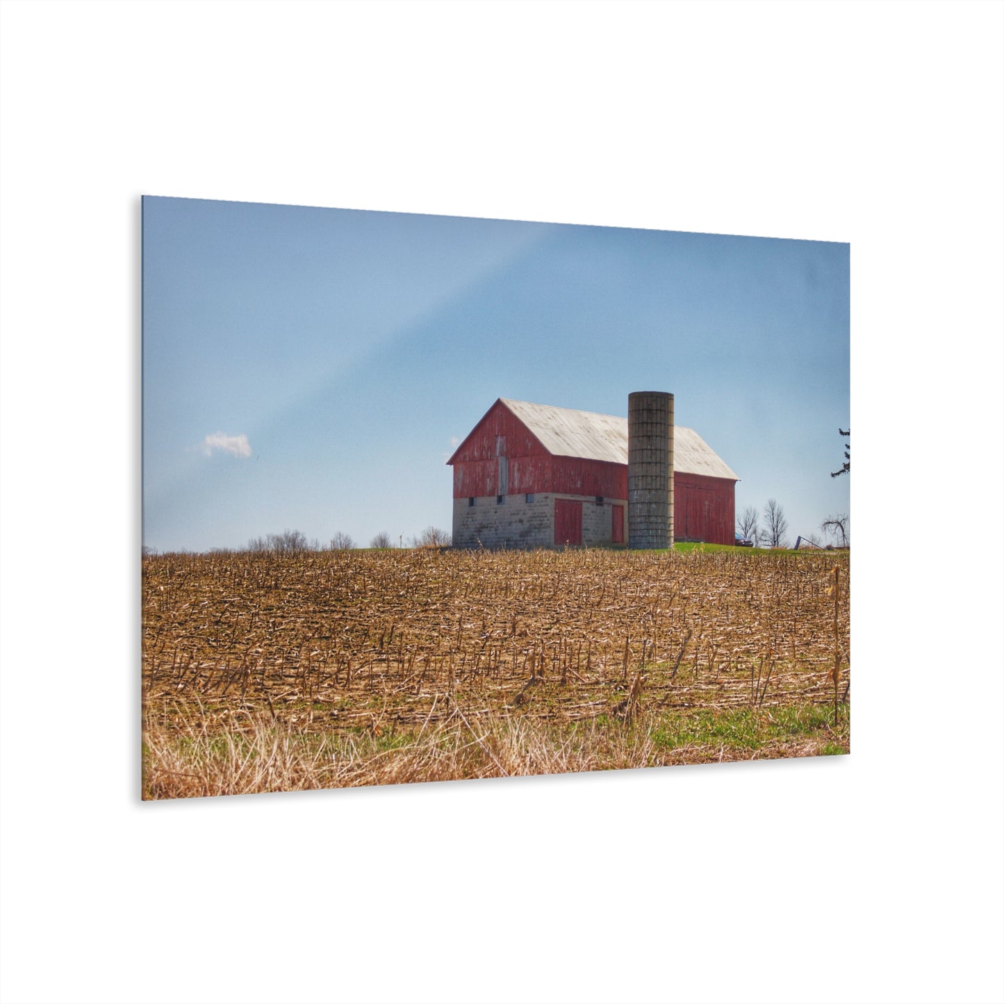 U R There Photography Lee Hill Road Block Red Rustic Farmhouse Acrylic Wall Print