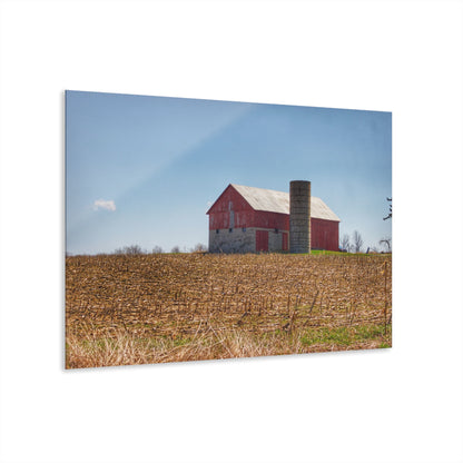 U R There Photography Lee Hill Road Block Red Rustic Farmhouse Acrylic Wall Print