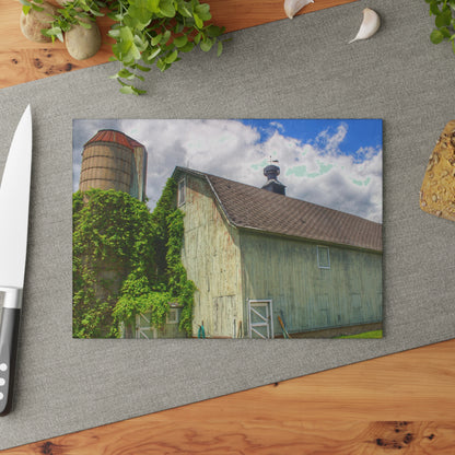 Barn Boutique Rustic Tempered-Glass Cutting Board| Clark Road Mint Green I