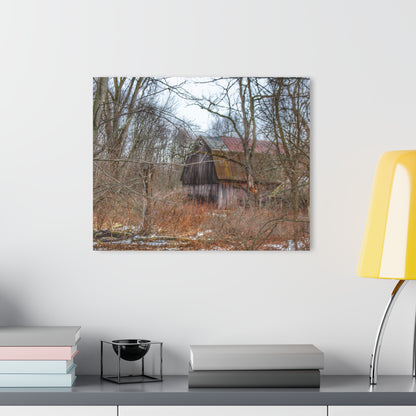 U R There Photography West Barnes Lake Hidden Red Rustic Farmhouse Acrylic Wall Print