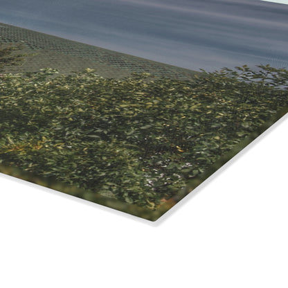 U R There Photography Hill Road Hidden Grey II Rustic Farmhouse Tempered-Glass Cutting Board