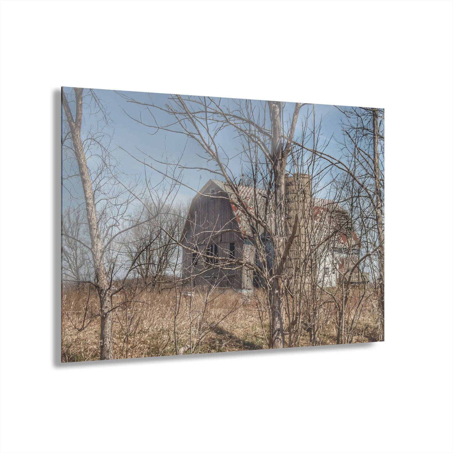 U R There Photography Hill Road Hidden Grey I Rustic Farmhouse Acrylic Wall Print