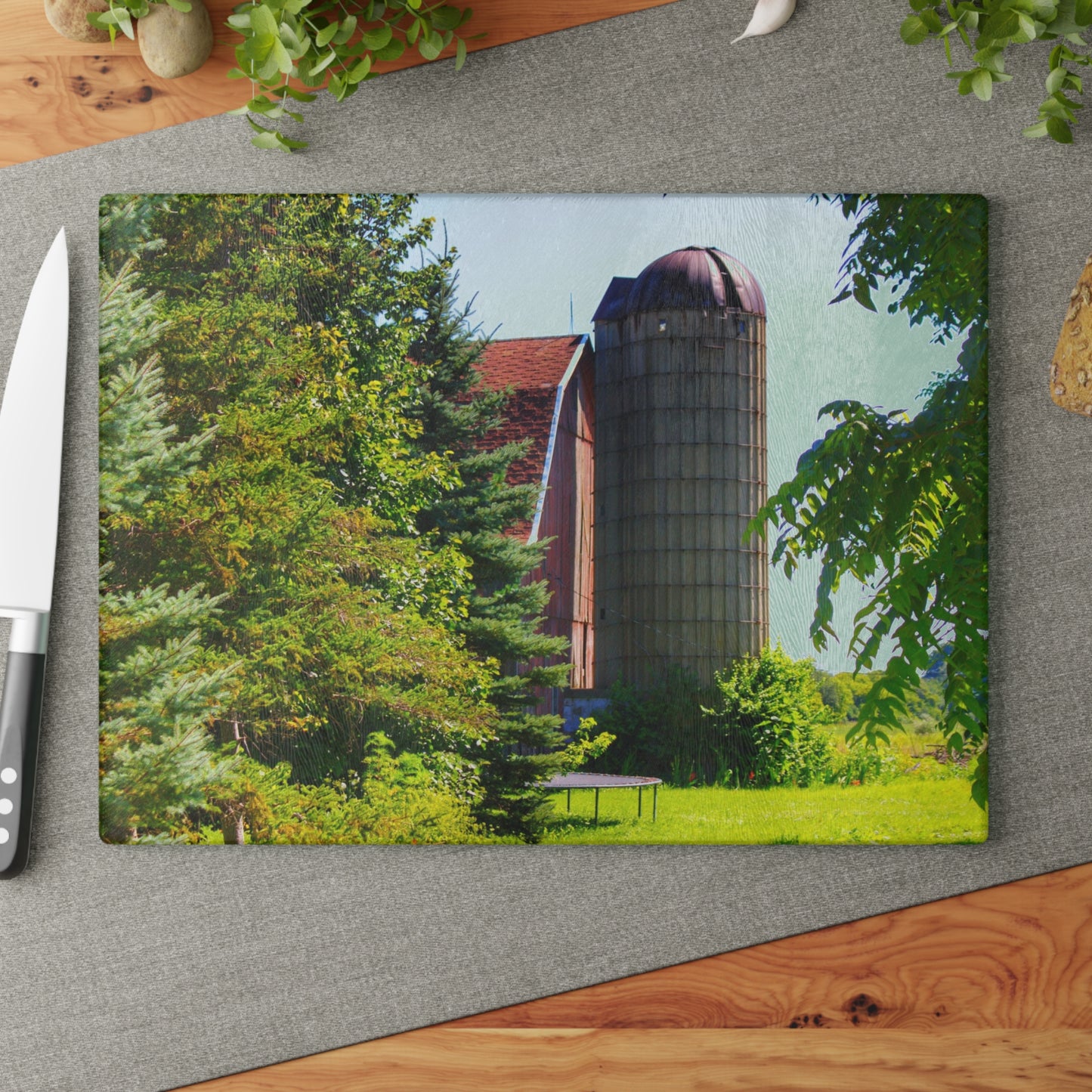 U R There Photography Atwell Road Hidden Rustic Farmhouse Tempered-Glass Cutting Board