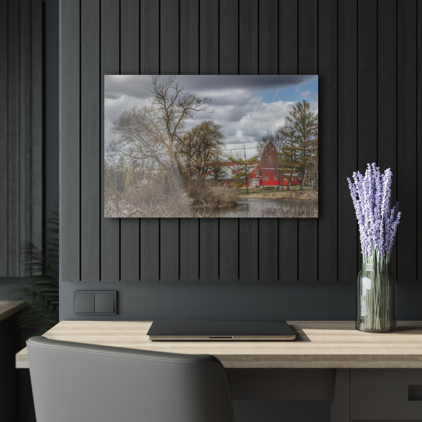 U R There Photography Hadley Road Hidden Red Rustic Farmhouse Acrylic Wall Print