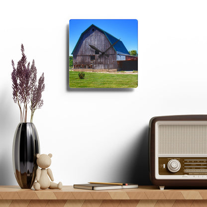 U R There Photography Bishop Grey I Rustic Farmhouse Acrylic Analog Wall Clock