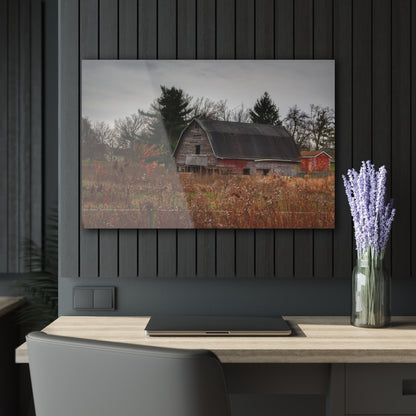 U R There Photography Field Grey and Little Red Rustic Farmhouse Acrylic Wall Print