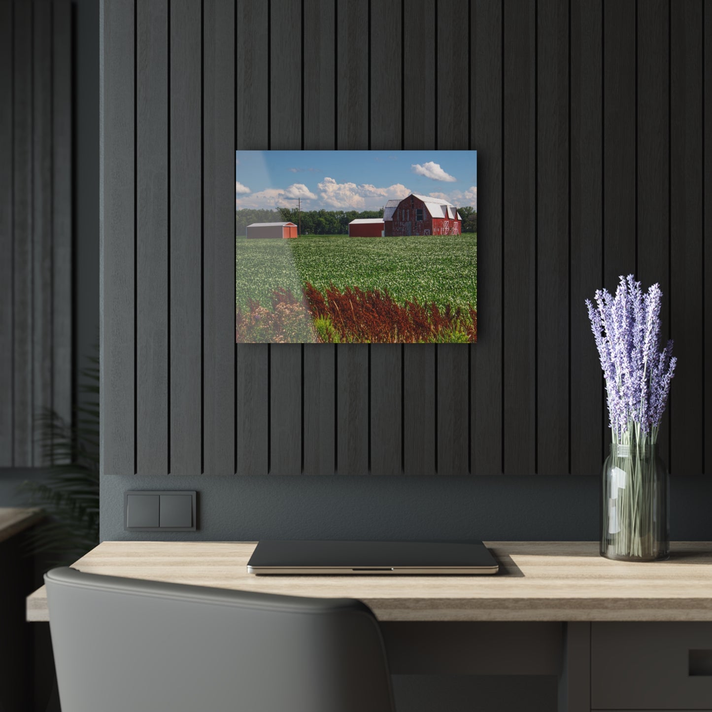 U R There Photography South Gera Road Red Rustic Farmhouse Acrylic Wall Print