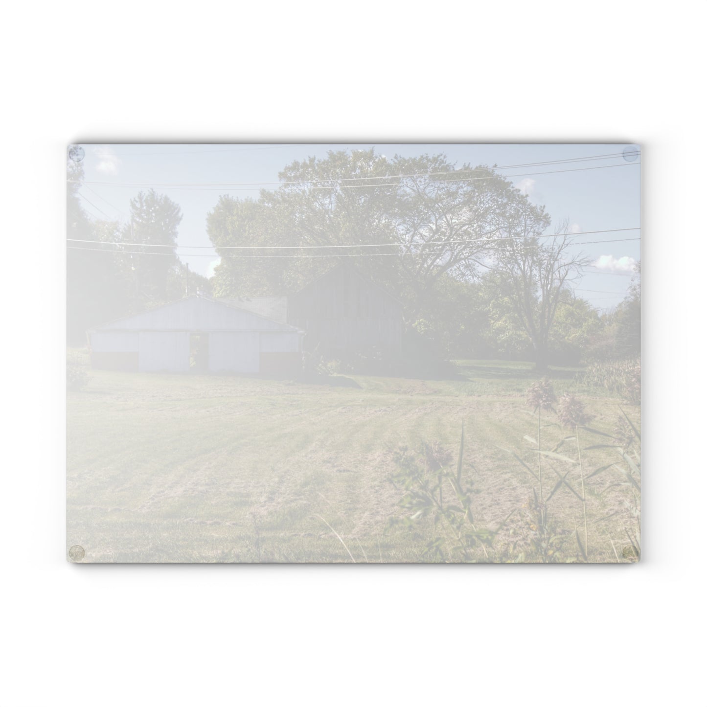 U R There Photography Havens Road Grey Rustic Farmhouse Tempered-Glass Cutting Board