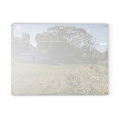 U R There Photography Havens Road Grey Rustic Farmhouse Tempered-Glass Cutting Board