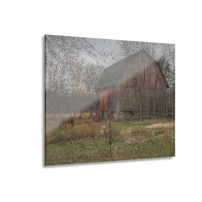 U R There Photography Blair Road Barn and Horse Rustic Farmhouse Acrylic Wall Print
