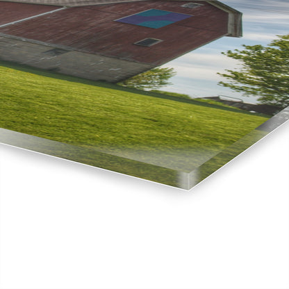 U R There Photography Mertz Road Quilted Red Rustic Farmhouse Acrylic Wall Print