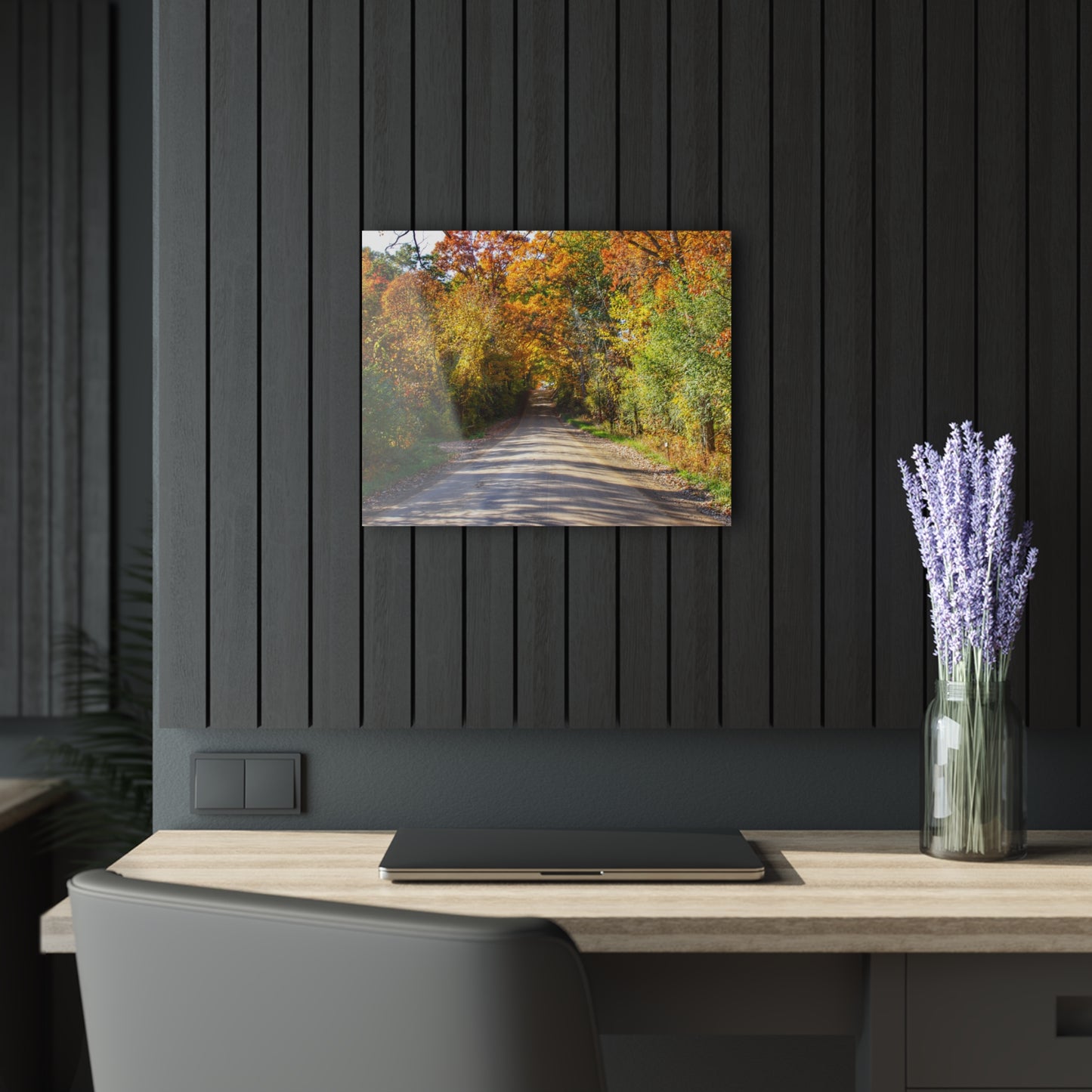 U R There Photography Harson Road in Fall II Rustic Farmhouse Acrylic Wall Print