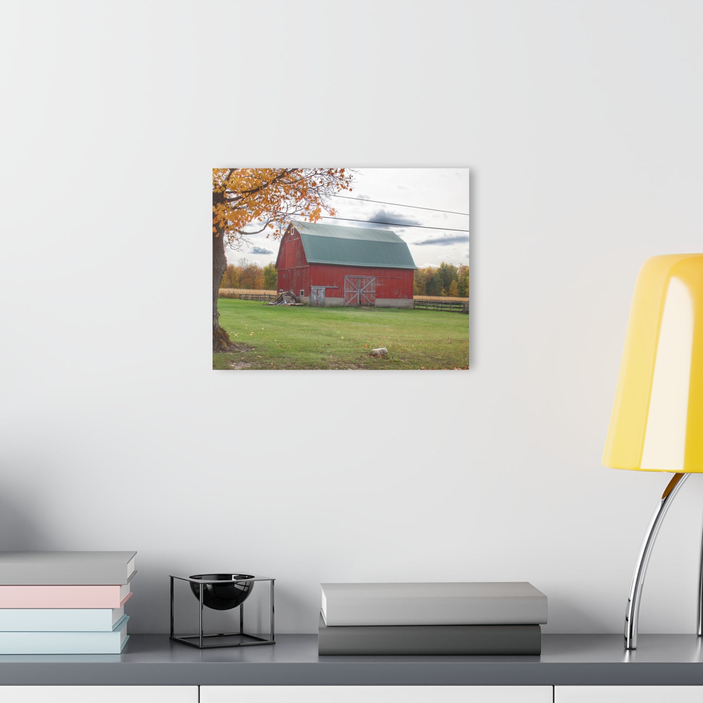 U R There Photography Bowers Roadside Red Rustic Farmhouse Acrylic Wall Print