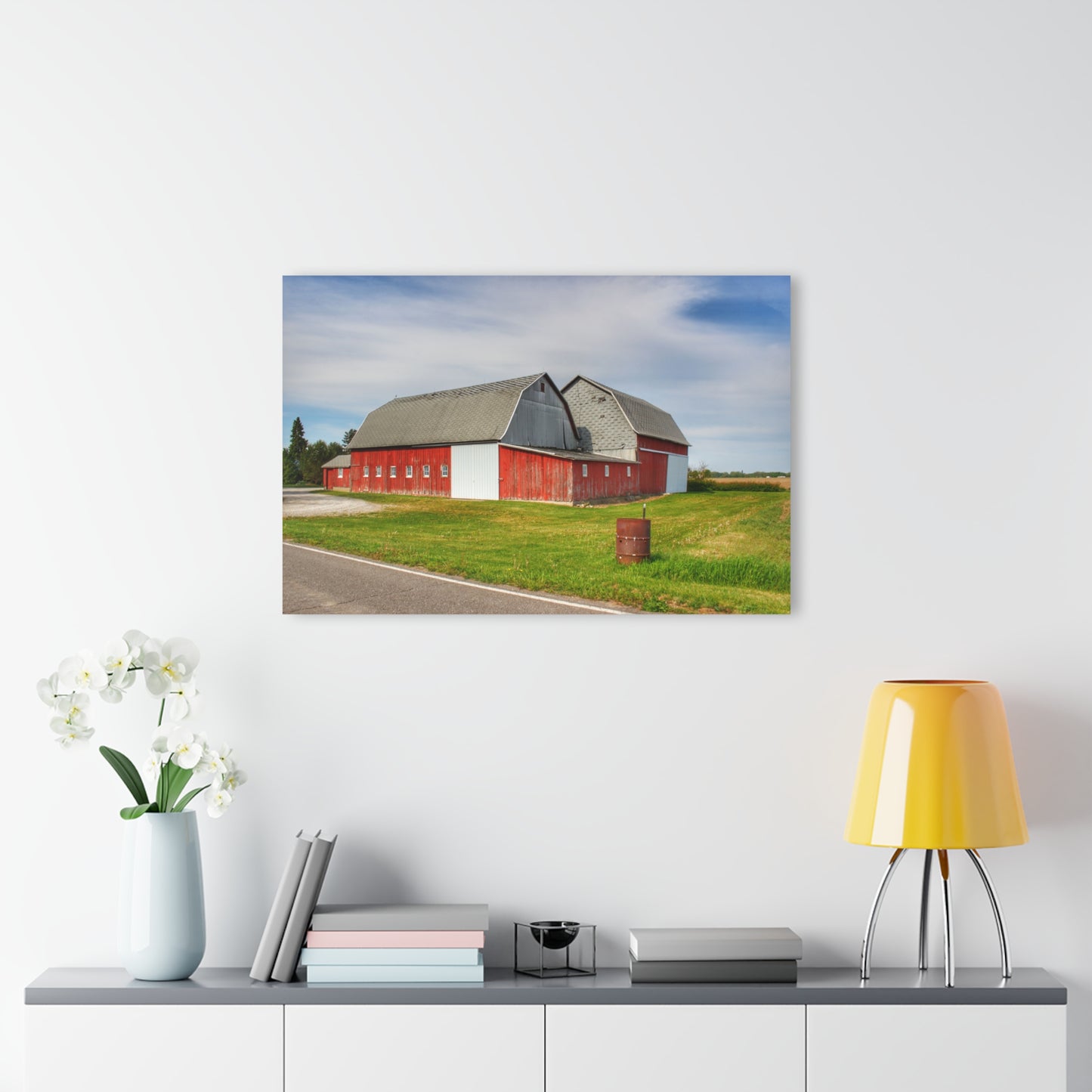 U R There Photography French Road Centennial Reds II Rustic Farmhouse Acrylic Wall Print