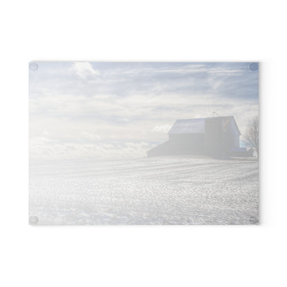 U R There Photography Early Spring Grey I Rustic Farmhouse Tempered-Glass Cutting Board