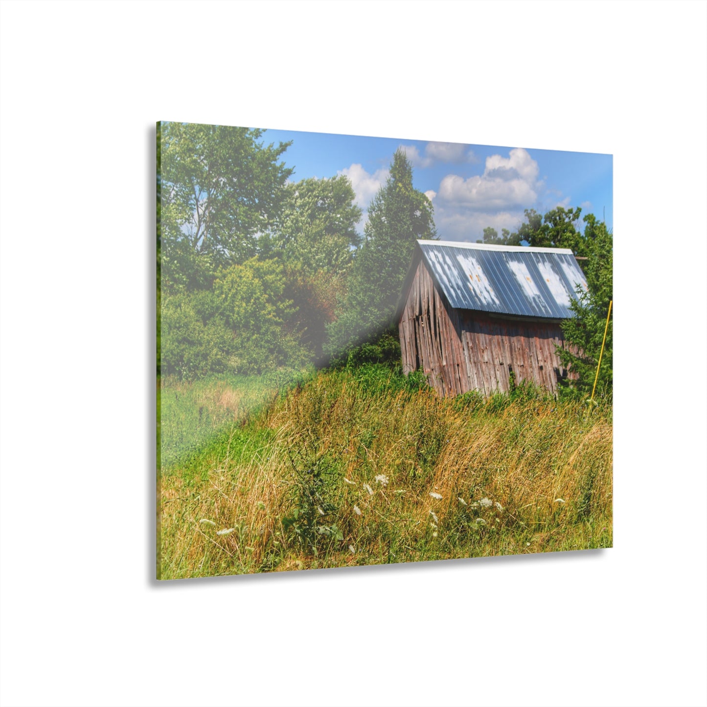 U R There Photography Lake Road Little Crooked Grey Rustic Farmhouse Acrylic Wall Print