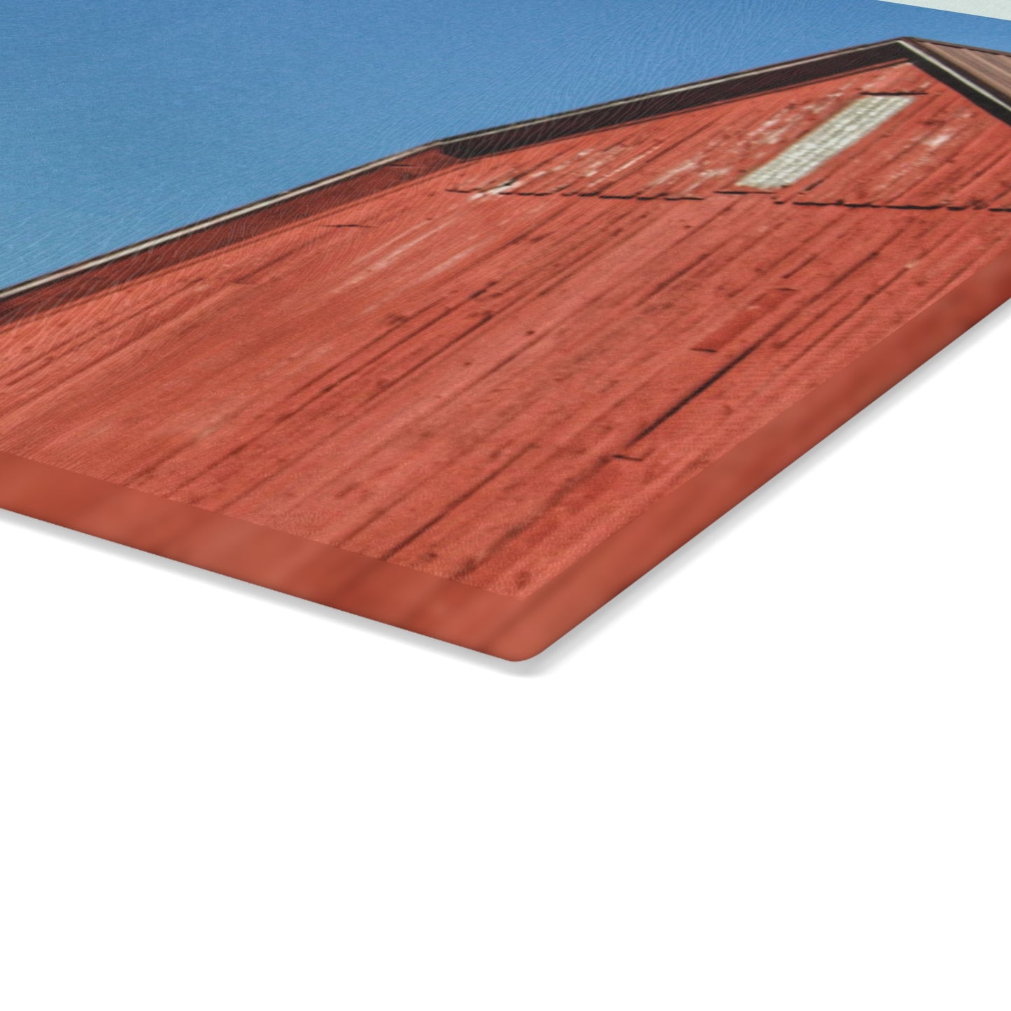 U R There Photography Fargo Road Red II Rustic Farmhouse Tempered-Glass Cutting Board