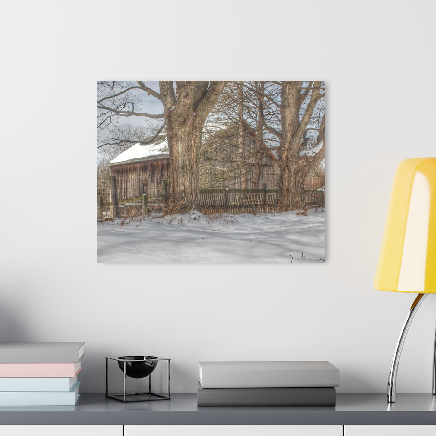 U R There Photography English Road Grey Rustic Farmhouse Acrylic Wall Print